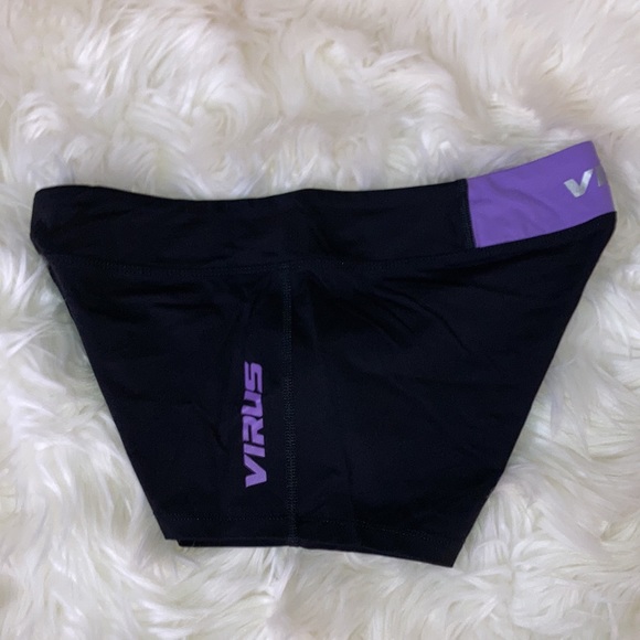 VIRUS Purple Black Compression Shorts L - Picture 5 of 8